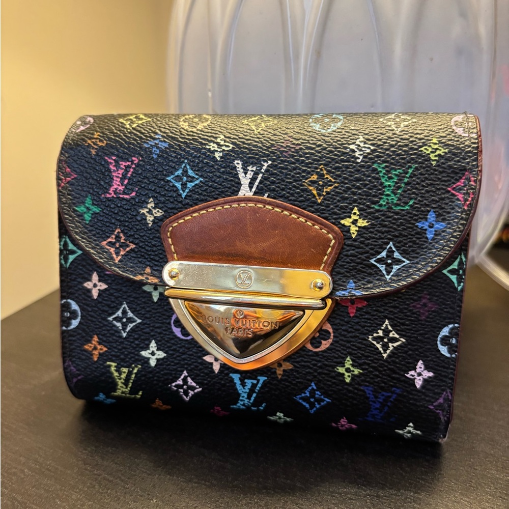 Louis Vuitton Multicolor Joey Wallet - BLACK